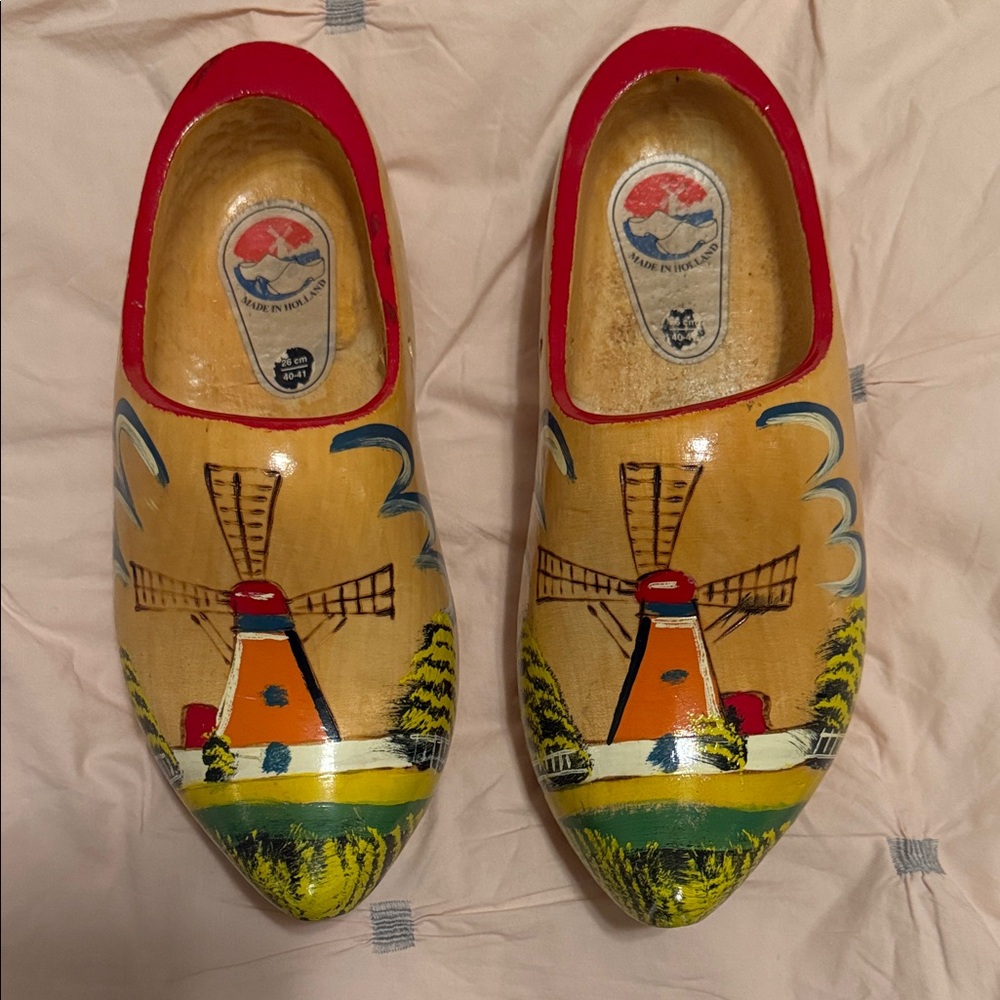 Colorful Wooden Clogs with Windmill Design